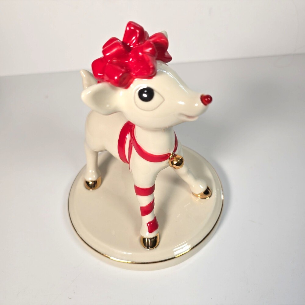 Lenox Rudolph 50th Anniversary Lighted Figurine Red Nose Christmas 6.5 Reindeer